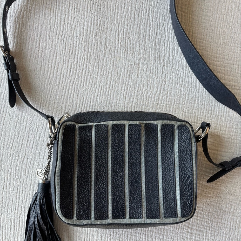 Michael Kors Black Leather Crossbody with Tassel